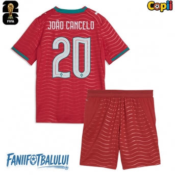 Portugalia Joao Cancelo #20 Echipament de Fotbal Replică Mondial 2026 Copii Acasa (+ Șorturi)